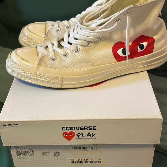 Converse White and Red High-Top Sneakers - Picture 2 of 7